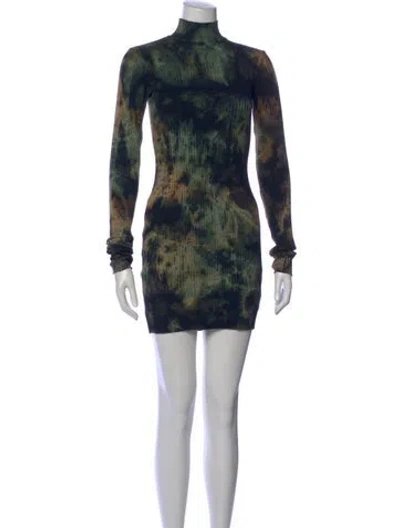 Pre-owned Cotton Citizen Tie-dye Print Mini Dress In Blue