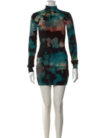 Pre-owned Cotton Citizen Tie-dye Print Mini Dress In Blue