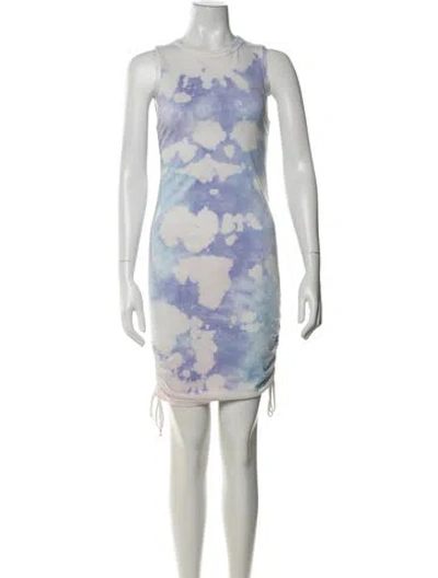 Pre-owned Cotton Citizen Tie-dye Print Mini Dress In Blue/purple