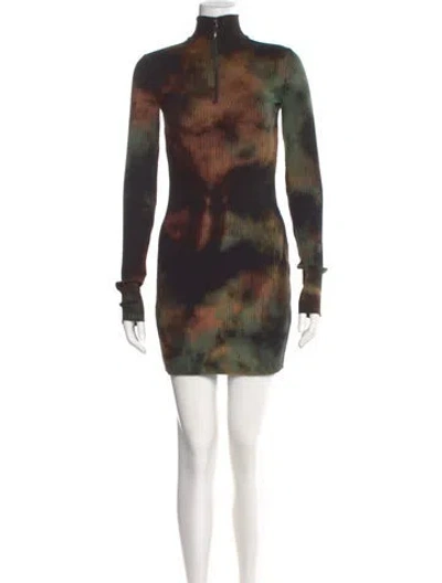 Pre-owned Cotton Citizen Tie-dye Print Mini Dress In Brown