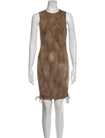 Pre-owned Cotton Citizen Tie-dye Print Mini Dress In Brown