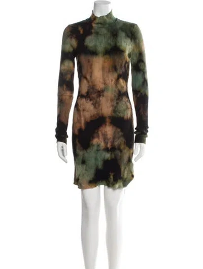 Pre-owned Cotton Citizen Tie-dye Print Mini Dress In Green