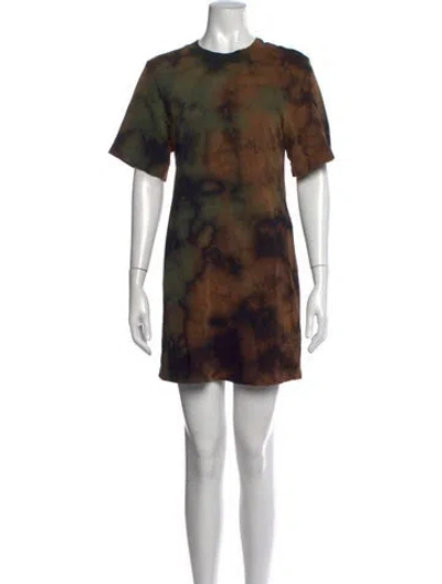 Pre-owned Cotton Citizen Tie-dye Print Mini Dress In Green