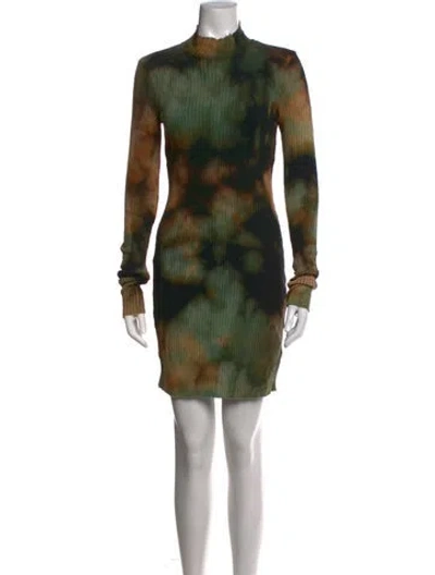 Pre-owned Cotton Citizen Tie-dye Print Mini Dress In Green