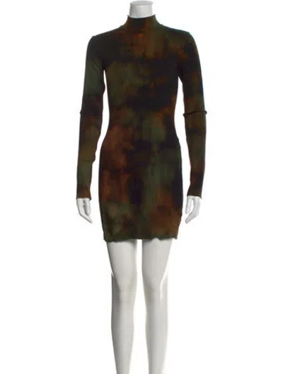 Pre-owned Cotton Citizen Tie-dye Print Mini Dress In Green