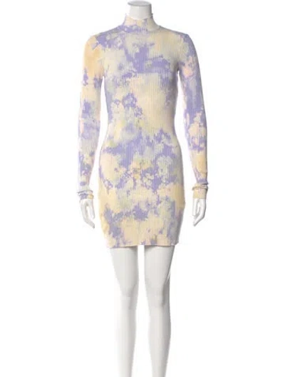 Pre-owned Cotton Citizen Tie-dye Print Mini Dress In Neutral