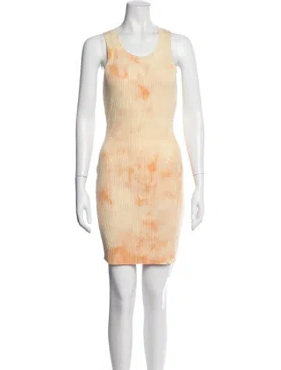 Pre-owned Cotton Citizen Tie-dye Print Mini Dress In Neutral