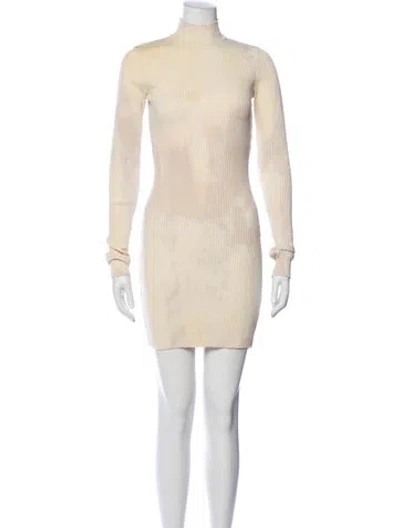 Pre-owned Cotton Citizen Tie-dye Print Mini Dress In Neutral
