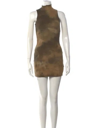 Pre-owned Cotton Citizen Tie-dye Print Mini Dress In Neutrals