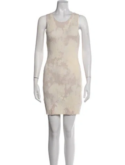 Pre-owned Cotton Citizen Tie-dye Print Mini Dress In Neutrals
