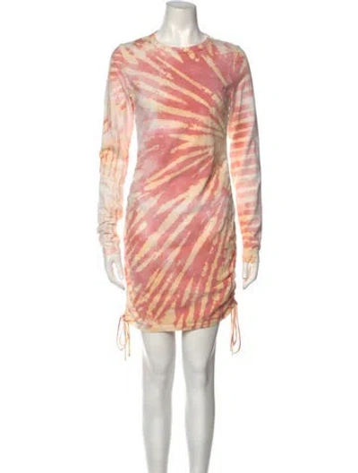 Pre-owned Cotton Citizen Tie-dye Print Mini Dress In Orange