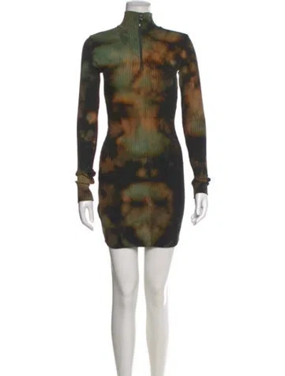 Pre-owned Cotton Citizen Tie-dye Print Mini Dress In Orange