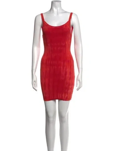 Pre-owned Cotton Citizen Tie-dye Print Mini Dress In Orange