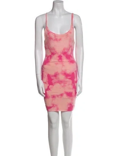 Pre-owned Cotton Citizen Tie-dye Print Mini Dress In Pink