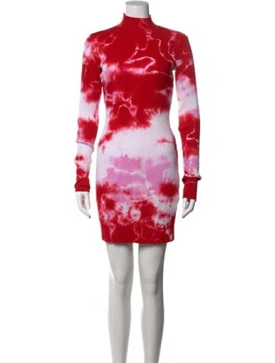 Pre-owned Cotton Citizen Tie-dye Print Mini Dress In Pink