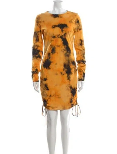 Pre-owned Cotton Citizen Tie-dye Print Mini Dress In Yellow