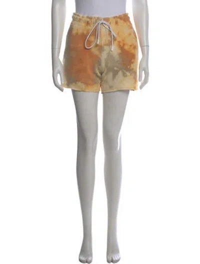 Pre-owned Cotton Citizen Tie-dye Print Mini Shorts In Green