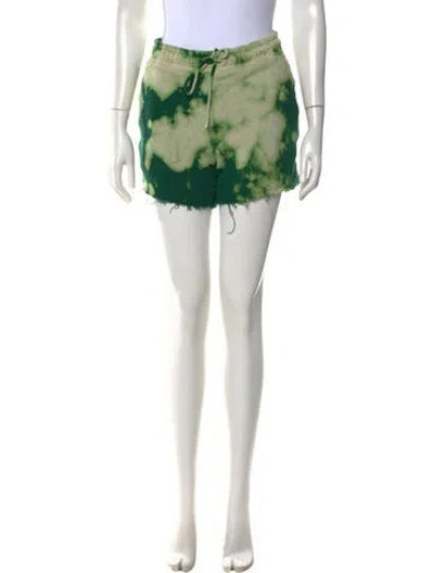 Pre-owned Cotton Citizen Tie-dye Print Mini Shorts In Green