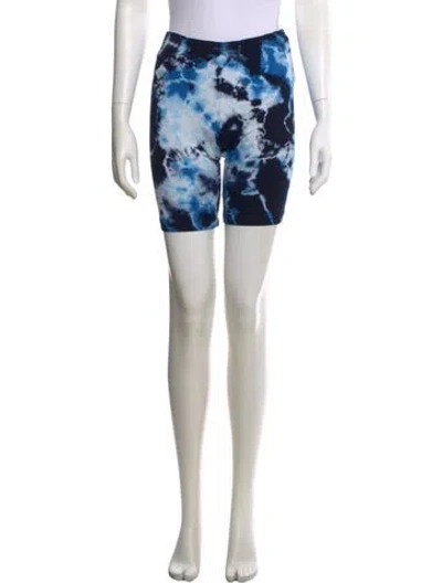 Pre-owned Cotton Citizen Tie-dye Print Mini Shorts W/ Tags In Blue