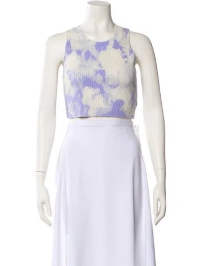 Pre-owned Cotton Citizen Tie-dye Print Scoop Neck Crop Top In Pink