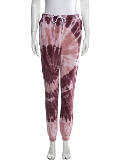 Pre-owned Cotton Citizen Tie-dye Print Straight Leg Pants In Pink