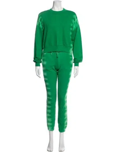 Pre-owned Cotton Citizen Tie-dye Print Tracksuit In Green