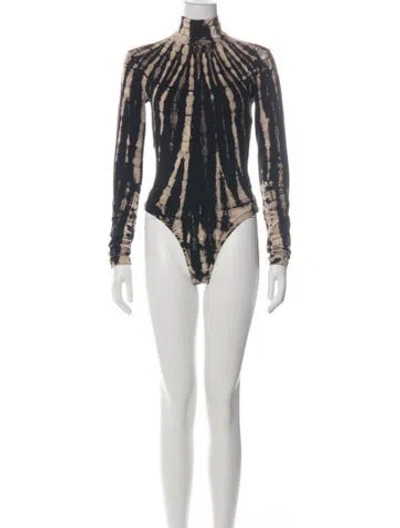 Pre-owned Cotton Citizen Tie-dye Print Turtleneck Bodysuit In Green