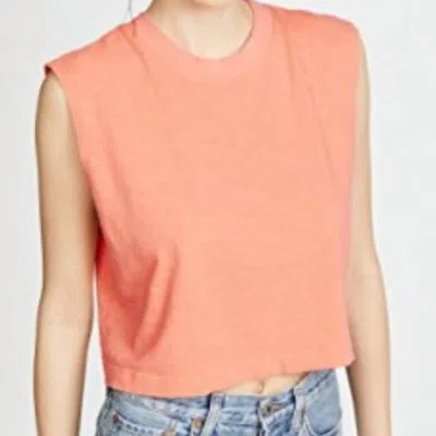 Cotton Citizen Tokyo Crop Muscle Tank In Coral In Pink