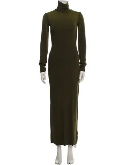 Pre-owned Cotton Citizen Turtleneck Long Dress In Green