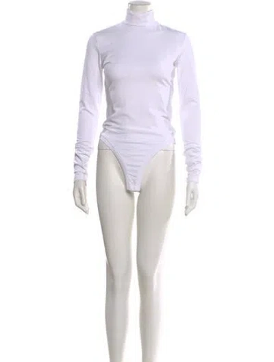 Pre-owned Cotton Citizen Turtleneck Long Sleeve Bodysuit In White