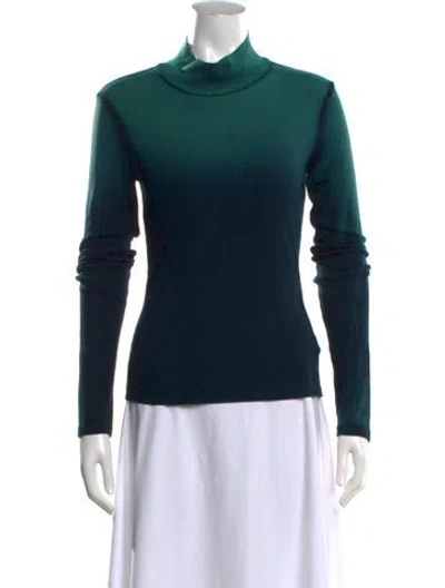 Pre-owned Cotton Citizen Turtleneck Long Sleeve Top In Green