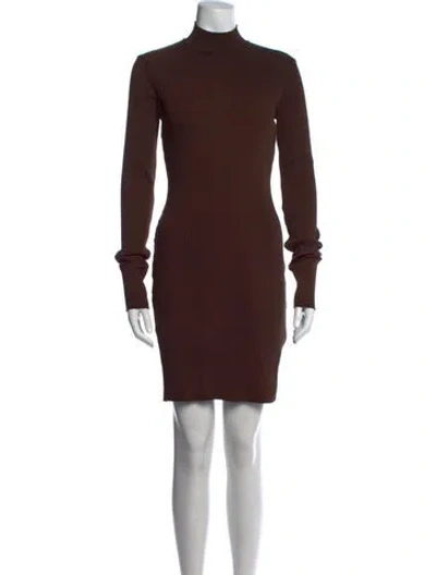 Pre-owned Cotton Citizen Turtleneck Mini Dress In Brown