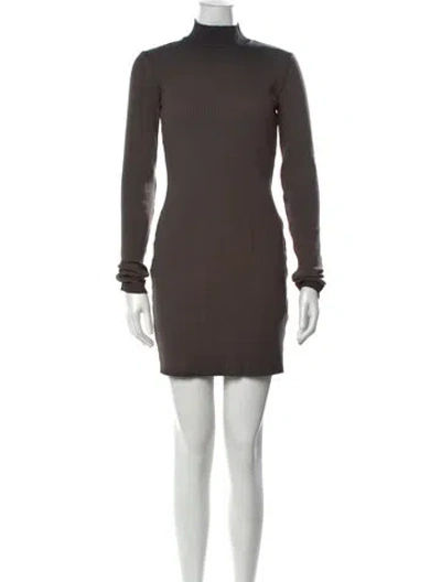 Pre-owned Cotton Citizen Turtleneck Mini Dress In Brown