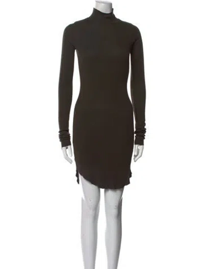 Pre-owned Cotton Citizen Turtleneck Mini Dress In Green