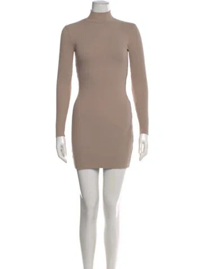 Pre-owned Cotton Citizen Turtleneck Mini Dress In Neutral