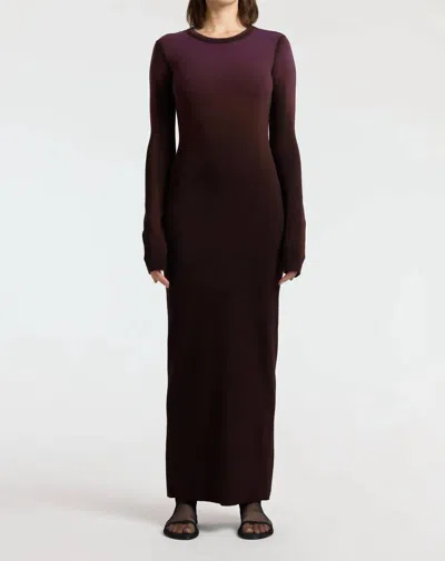 Cotton Citizen Verona Crewneck Maxi Dress In Eggplant Cast In Multi