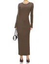 Cotton Citizen Verona Crewneck Maxi Dress In Fossil Cast