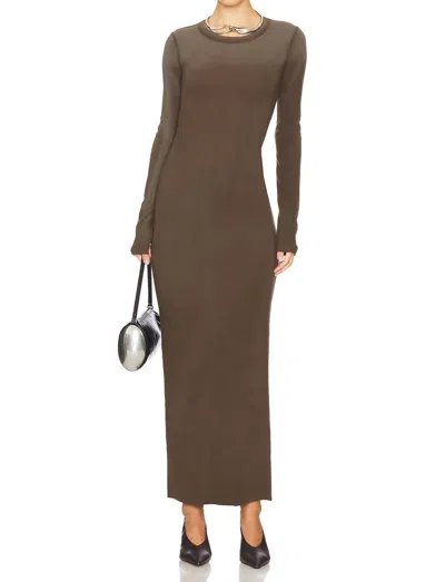 Cotton Citizen Verona Crewneck Maxi Dress In Fossil Cast