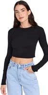 Cotton Citizen The Verona Ribbed Cotton-blend Top In Jet Black
