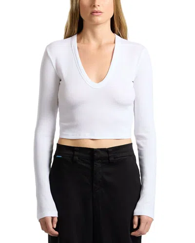Cotton Citizen Verona Crop U-neck Shirt In White