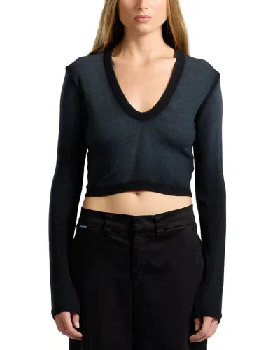 Cotton Citizen Verona Crop U-neck Shirt In Black