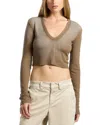 Cotton Citizen Verona Crop U-neck Shirt In Brown