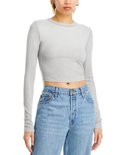 Cotton Citizen Verona Cropped Tee In Silver Cast