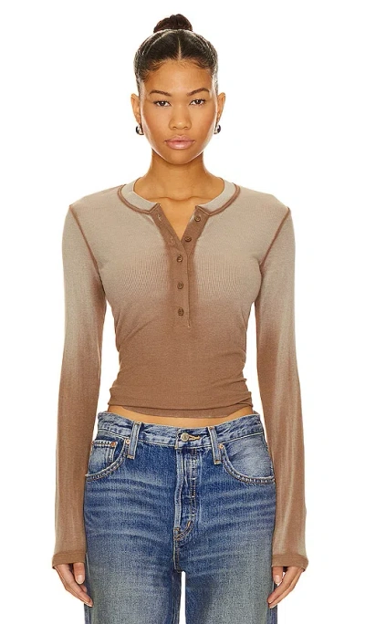 Cotton Citizen Verona Henley In Camel Cast