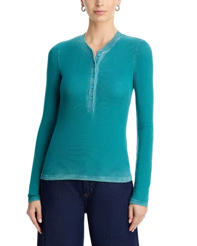 Cotton Citizen Verona Henley Top In Blue