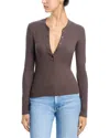 Cotton Citizen Verona Henley Top In Brown