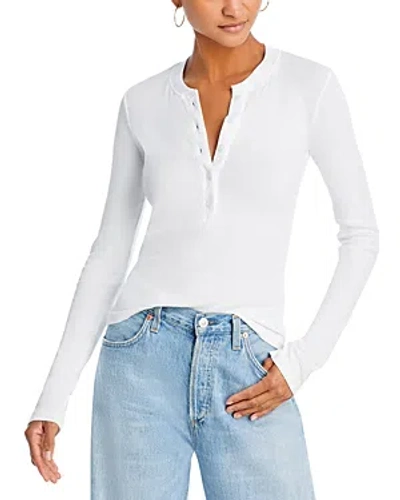 Cotton Citizen Verona Henley Top In White