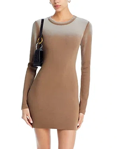 Cotton Citizen Verona Long Sleeve Mini Dress In Camel Cast