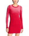 Cotton Citizen Verona Long Sleeve Mini Dress In Crimson