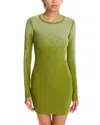Cotton Citizen Verona Long Sleeve Mini Dress In Matcha Cast